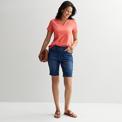 Women's Croft & Barrow® Embroidered Tee