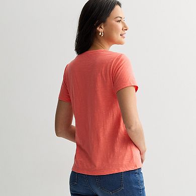 Women's Croft & Barrow® Embroidered Tee