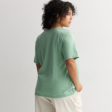 Plus Size Croft & Barrow Embroidered T-Shirt