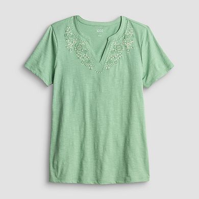 Petite Croft & Barrow® Embroidered T-Shirt
