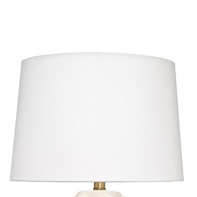 Lizy Accent Table Lamp, White Linen Shade, Bubble Ceramic Base 20 Inch
