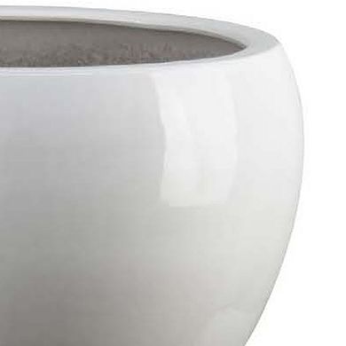 Womy Wide Decorative Planters Set of 2, Gloss White Ceramic 14 20 Inch