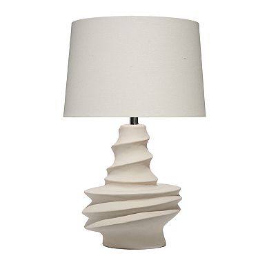 Liny Accent Table Lamp, Linen Shade, Modern Dynamic Ivory Base 29 Inch
