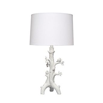 Sils Accent Table Lamp, Linen Shade, White Trunk Resin Base 28 Inch