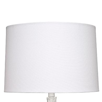 Sils Accent Table Lamp, Linen Shade, White Trunk Resin Base 28 Inch