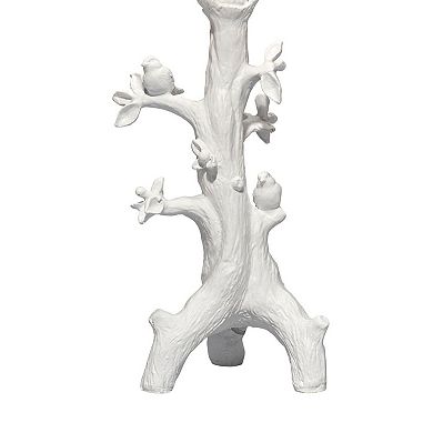 Sils Accent Table Lamp, Linen Shade, White Trunk Resin Base 28 Inch