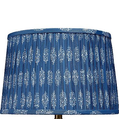 Resy Accent Table Lamp, Cotton Classic Royal Blue White Shade, 20 Inch