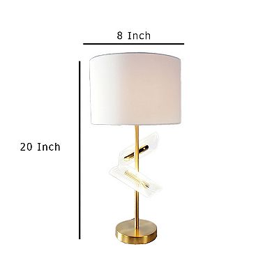 Limy 2pc Table Lamp Set, White Shade, Classic Gold Base, 20 Inch