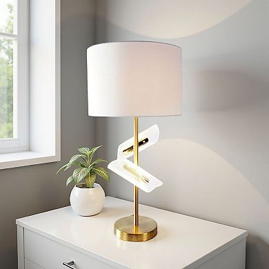 Limy 2pc Table Lamp Set, White Shade, Classic Gold Base, 20 Inch