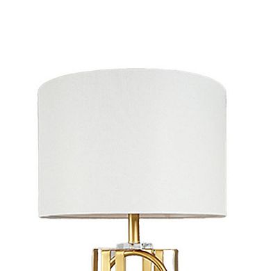 Limy 2pc Table Lamp Set, White Shade, Gold and Chrome Base, 29 Inch