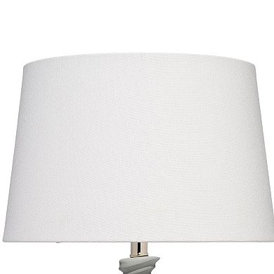 Ozy Accent Table Lamp, Linen Shade, Light Blue Turned Ceramic 23 Inch