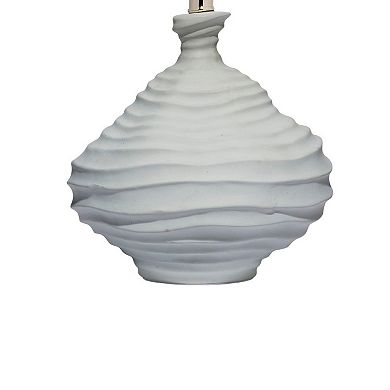 Ozy Accent Table Lamp, Linen Shade, Light Blue Turned Ceramic 23 Inch