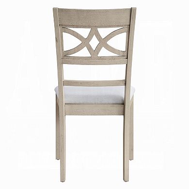 Feri Side Dining Chair Set of 2, Designer Bone White, Beige Linen