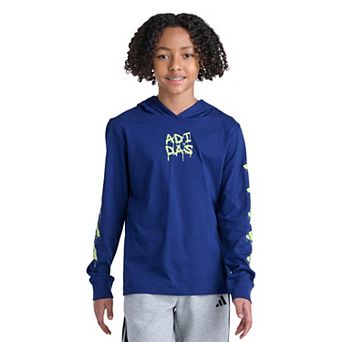 Boys 8-20 adidas Long Sleeve Hooded Slime Graphic Tee
