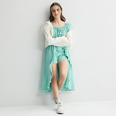 Girls 7-16 eyeshadow Cold Shoulder Walk Thru Dress