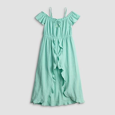 Girls 7-16 eyeshadow Cold Shoulder Walk Thru Dress