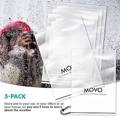 Movo (5 Pack) RC1 Clear Rain Cover for DSLR Camera & Lens up to 18 Long