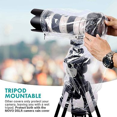 Movo (5 Pack) RC1 Clear Rain Cover for DSLR Camera & Lens up to 18 Long