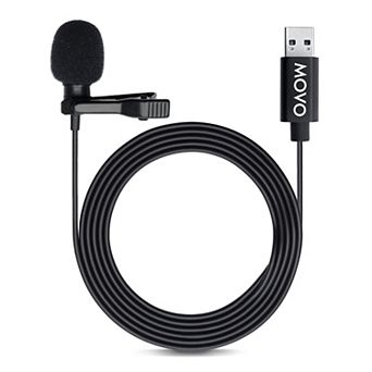 Movo M1 USB Lavalier Lapel Clip-on Omnidirectional Condenser Computer Microphone for PC and Mac