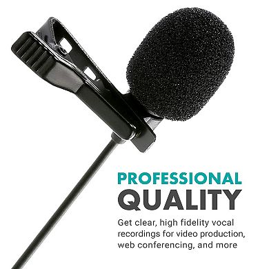Movo M1 USB Lavalier Lapel Clip-on Omnidirectional Condenser Computer Microphone for PC and Mac