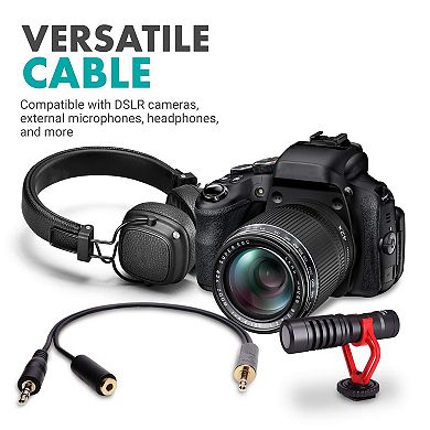 Movo MV-RC300 Line to Microphone Attenuator Cable for DSLRs