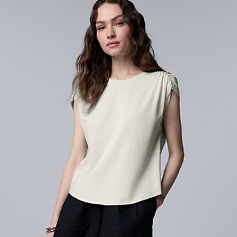 Women's Simply Vera Vera Wang Ruched Shoulder T-Shirt