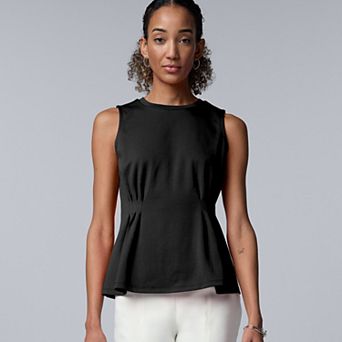 Women's Simply Vera Vera Wang Side Pleated Sleeveless Top