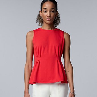 Women's Simply Vera Vera Wang Side Pleated Sleeveless Top