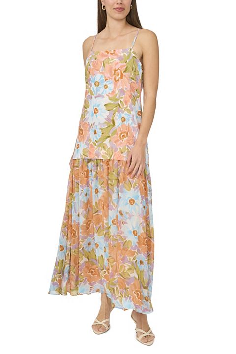 Женские платья MSK Women's MSK Square Neck Combo Skirt Maxi Dress