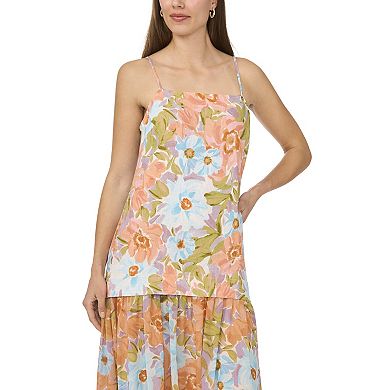 Women's MSK Square Neck Combo Skirt Maxi Dress