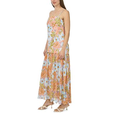 Women's MSK Square Neck Combo Skirt Maxi Dress