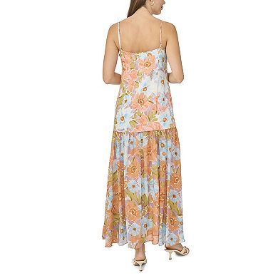 Women's MSK Square Neck Combo Skirt Maxi Dress