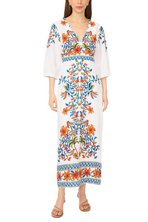 Женские платья MSK Women's MSK V-Neck Elbow Sleeve Maxi Dress