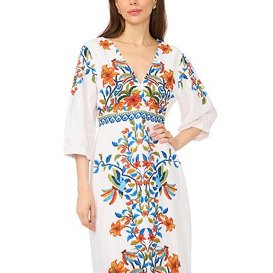 Women's MSK V-Neck Elbow Sleeve Maxi Dress