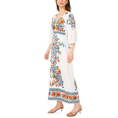 Women's MSK V-Neck Elbow Sleeve Maxi Dress