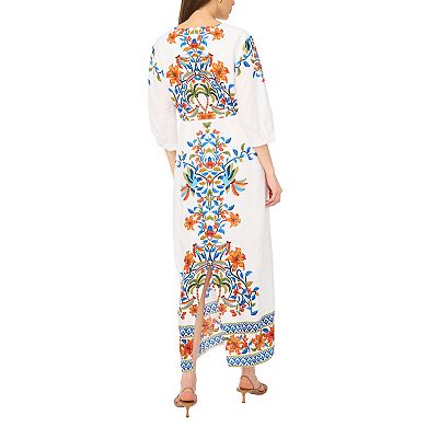 Women's MSK V-Neck Elbow Sleeve Maxi Dress