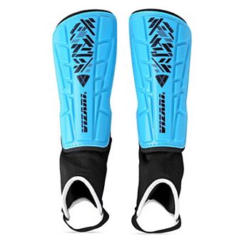 Vizari Malaga Soccer Shin Guards: Dual-layer protection, ankle support, ventilated, non-slip strap