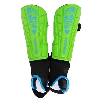 Vizari Malaga Soccer Shin Guards: Dual-layer protection, ankle support, ventilated, non-slip strap