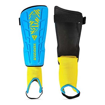 Vizari Malaga Soccer Shin Guards: Dual-layer protection, ankle support, ventilated, non-slip strap