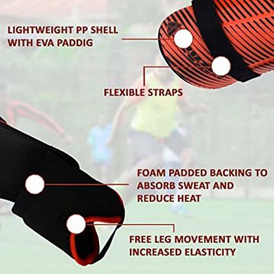 Vizari Matera Soccer Shin Guards Durable, Lightweight, Breathable, Adjustable for All Ages