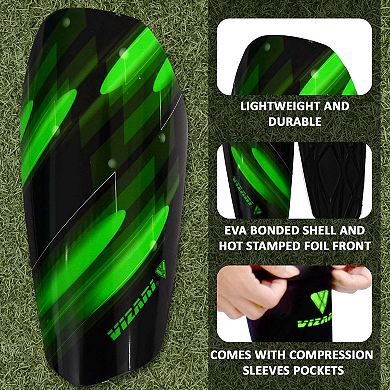 Vizari Salinas Soccer Shin Guards Durable, Lightweight, Breathable, Adjustable for All Ages