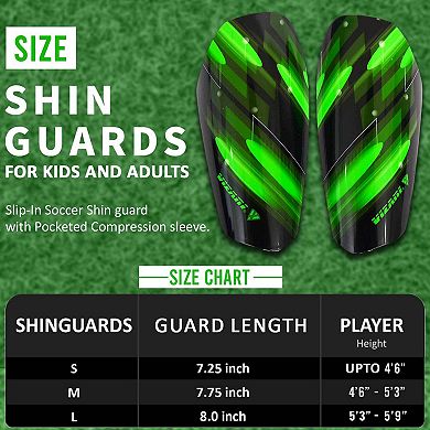 Vizari Salinas Soccer Shin Guards Durable, Lightweight, Breathable, Adjustable for All Ages