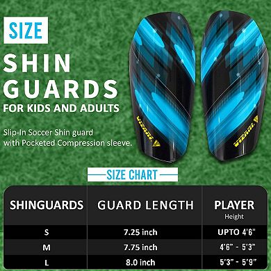 Vizari Salinas Soccer Shin Guards Durable, Lightweight, Breathable, Adjustable for All Ages