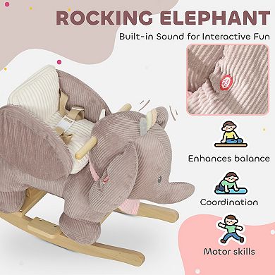 Qaba Baby Rocking Horse, Kids Ride On Toy with Realistic Sound