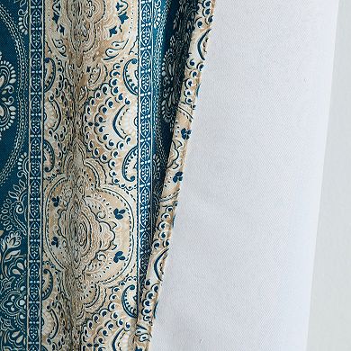 HLC.ME William Boho Striped Back Tab Rod Pocket - Room Darkening Window Curtain Panels, Set of 2