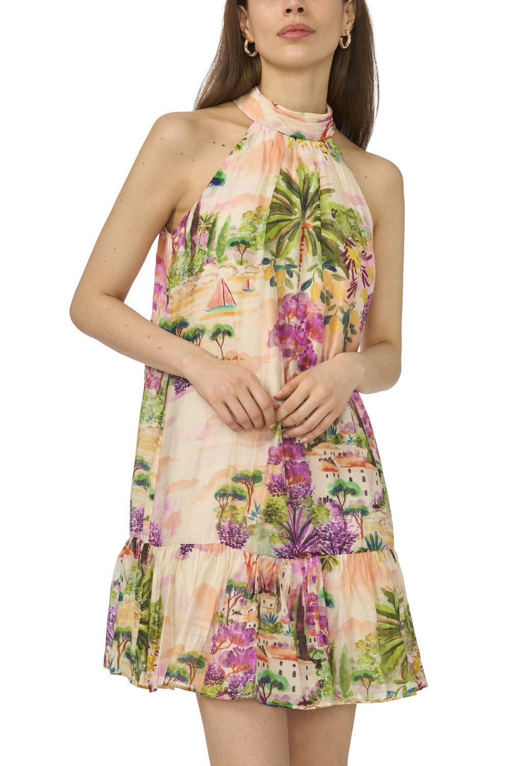Женские платья MSK Petite MSK Sleeveless Halter Neck Dress with Ruffle Hem