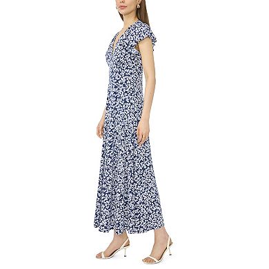Petite MSK Flutter Sleeve Midi Dress