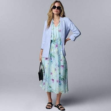 Women's Simply Vera Vera Wang V-Neck Tiered Flowy Maxi Dress