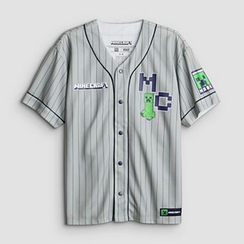 Boys 6-20 Minecraft Graphic Button-Up Baseball Jersey