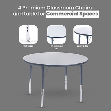 Round Activity Table 36" Gray Edge